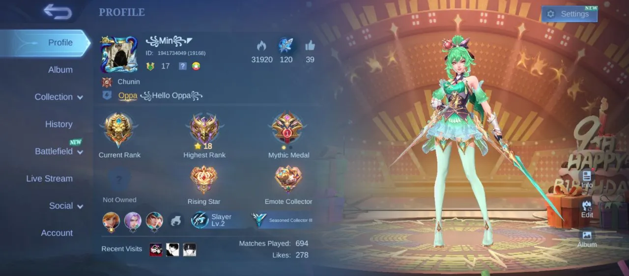 Mobile Legends Account | Fanny P.A.C.E + Ling Dragon Tamer &amp; KOF + 10+ Special/Epic - irongamers.ru