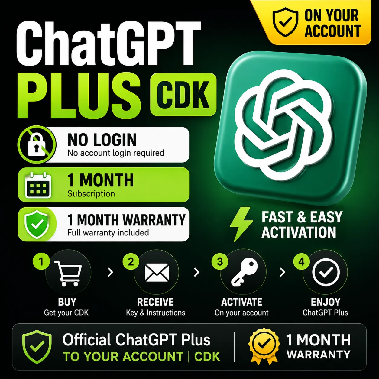 ChatGPT Plus БЕЗ ВХОДА В АККАУНТ | 1 Месяц | НА ВАШ АККАУНТ | CDK - irongamers.ru