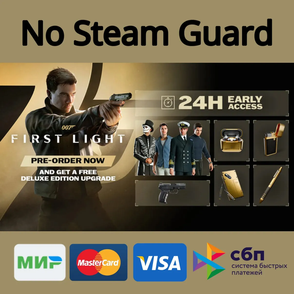 007 FIRST LIGHT - DELUXE EDITION | ALL DLC AND BONUSES | STEAM | FOR PC | REGION FREE