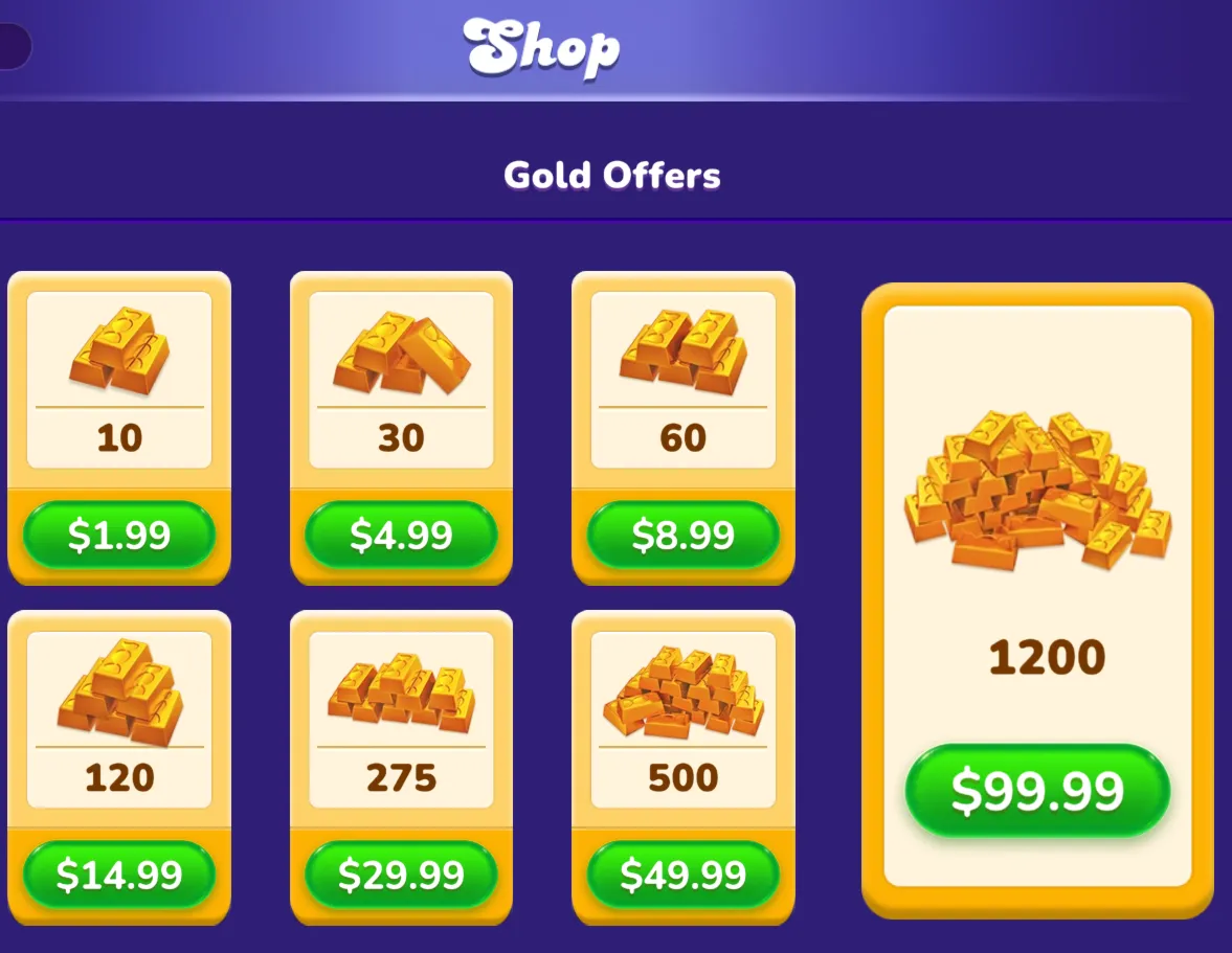 Пополнение золотых слитков Candy Crush Soda Saga со скидками