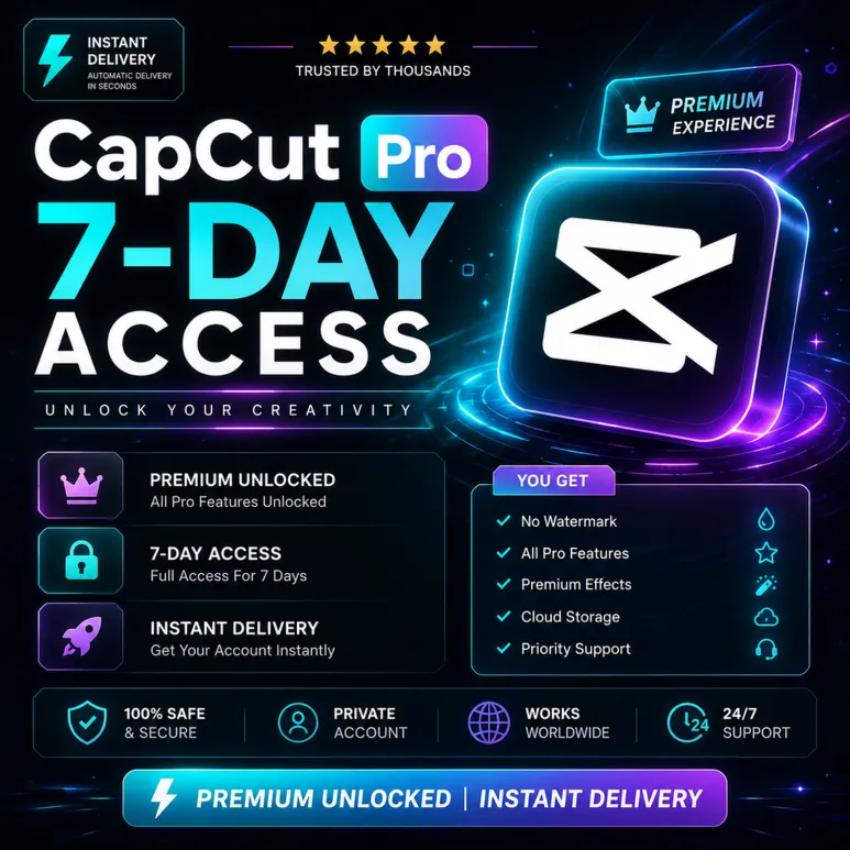 CapCut Pro 7-дневный доступ | Полный премиум доступ | Мгновенная доставка - irongamers.ru