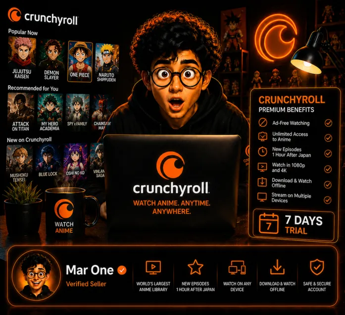 Crunchyroll Premium Mega Fan • Личный профиль • Доступ 1 / 3 / 6 месяцев
