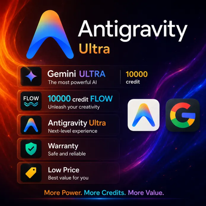 ✨ Google Gemini AI Ultra x5 | Antigravity Ultra | 10000 кредитов FLOW | Veo 3.1 + Omni