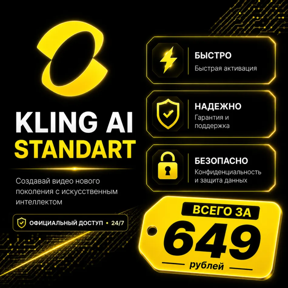 Kling AI Подписка 30 дней (Standard 1000 AI) CREDIT ЗА 10 МИНУТ - irongamers.ru