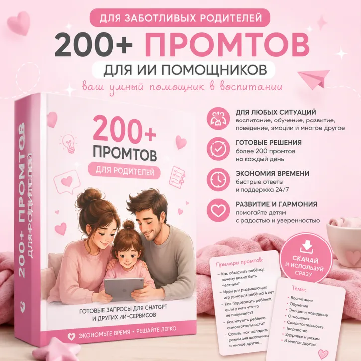 Промты для родителей | На каждый возраст и случай жизни | +10 000 Решений