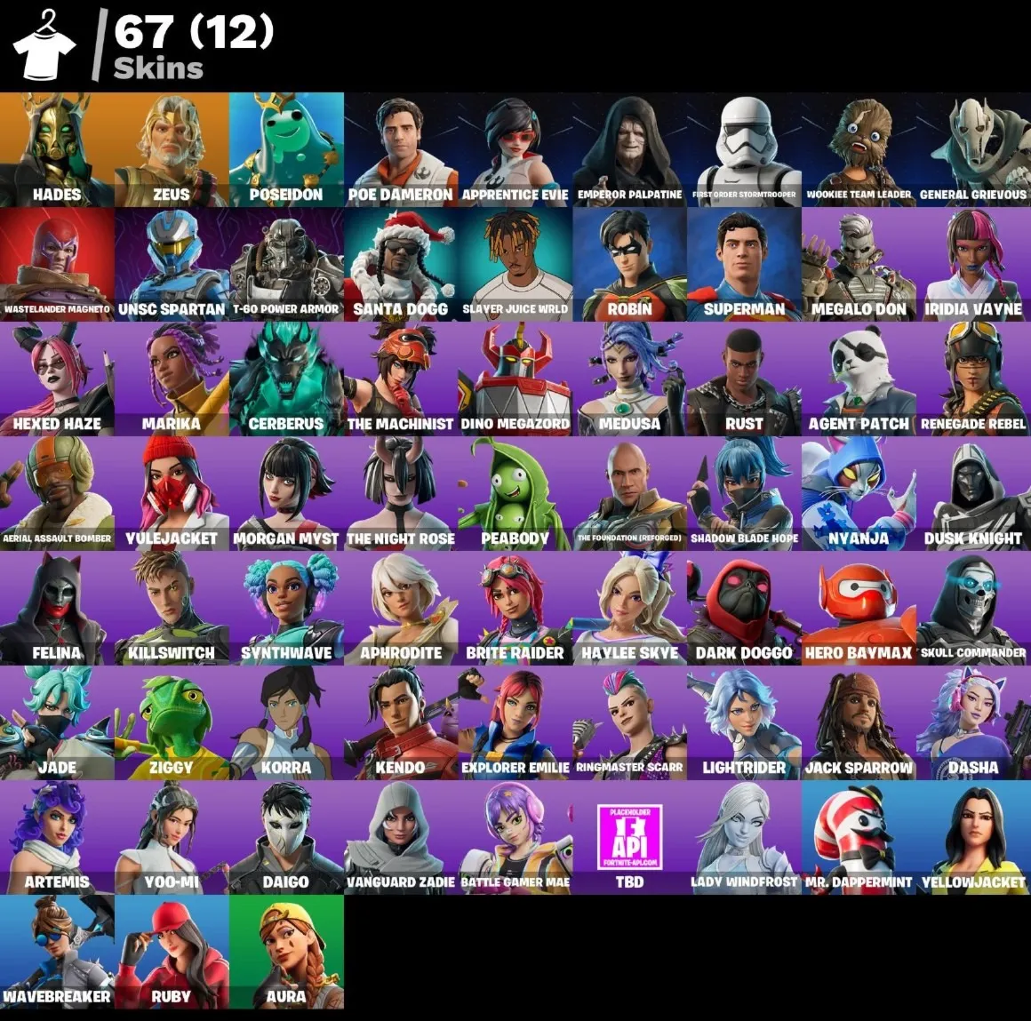Мгновенный доступ • FN (все платформы) • 67 skins • Hades • Zeus • Полный доступ