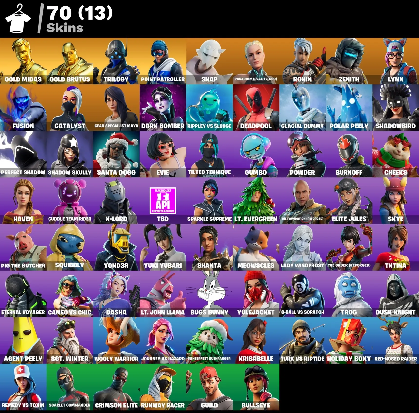 Мгновенный доступ • FN (все платформы) • 70 skins•Gold Midas• 750 VB • Полный доступ - irongamers.ru