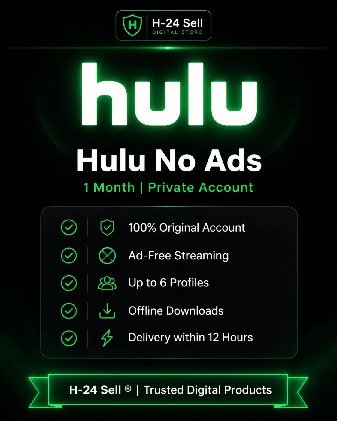 📺 Hulu No Ads 1 Месяц | Личный Аккаунт | Быстрая Доставка ⚡ Гарантия ✅ 