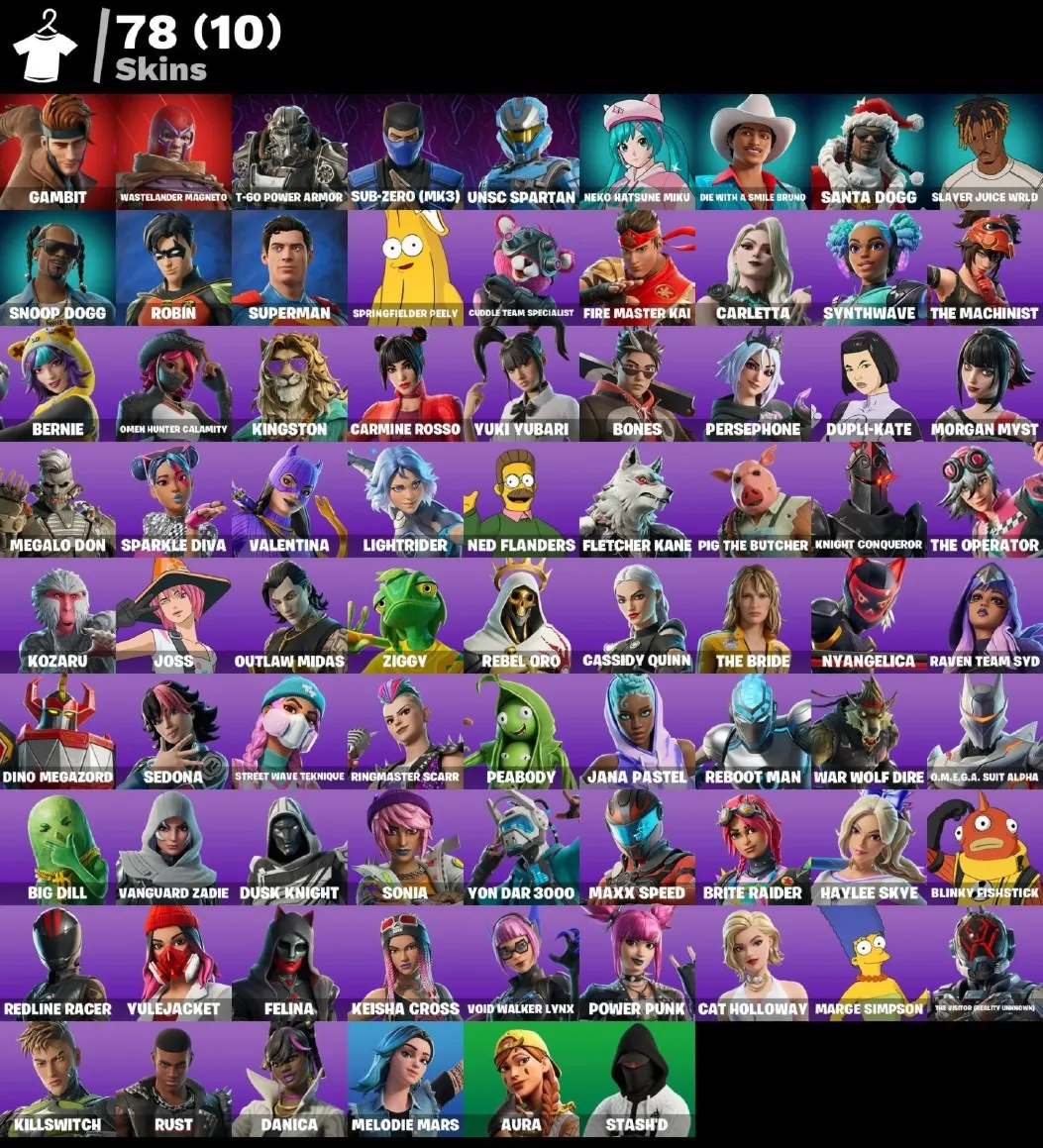 Мгновенный доступ • FN (все платформы) • 78 skins • Gambit • Полный доступ