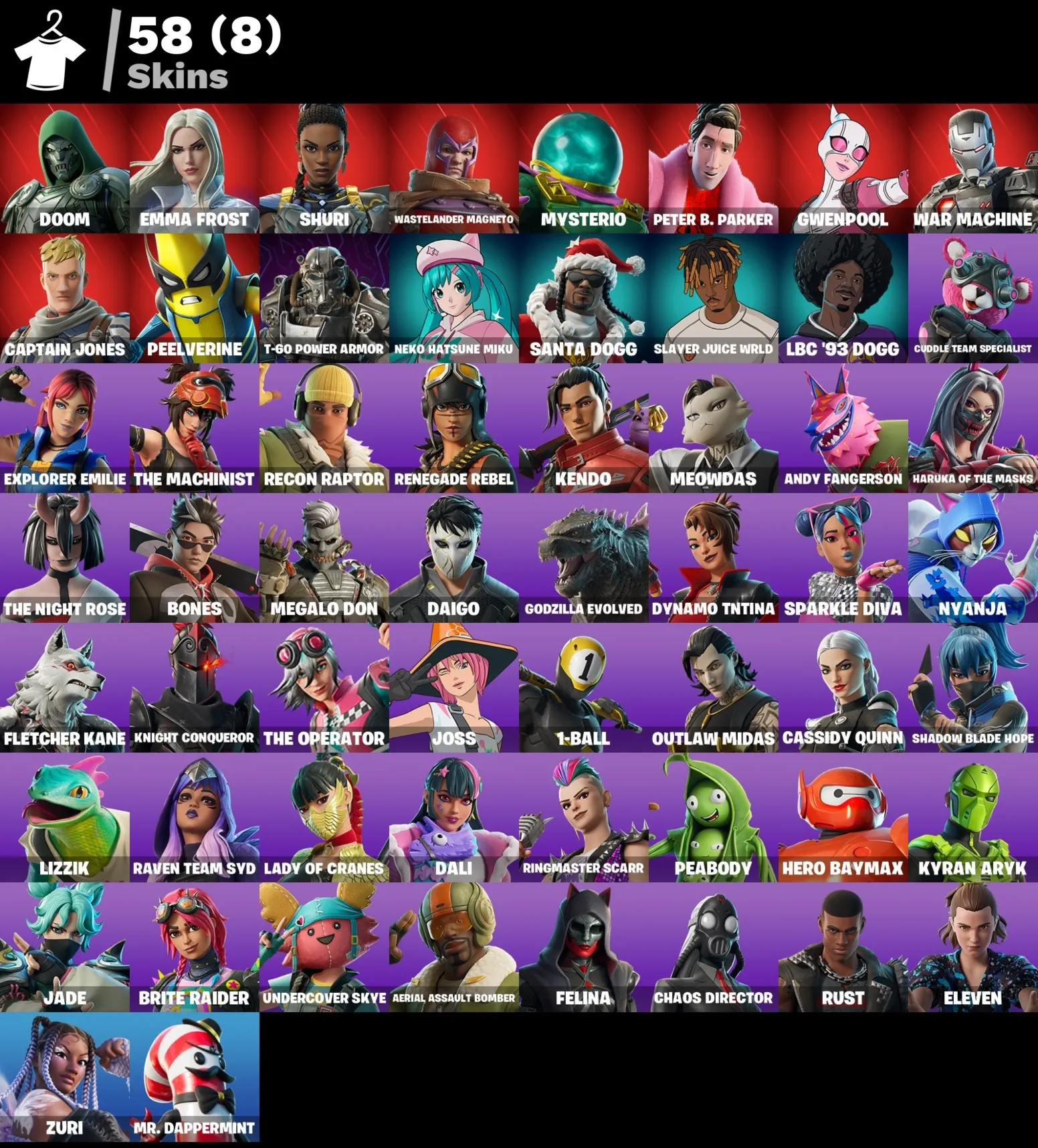 Мгновенный доступ • FN (все платформы) • 58 skins • Doom • Полный доступ