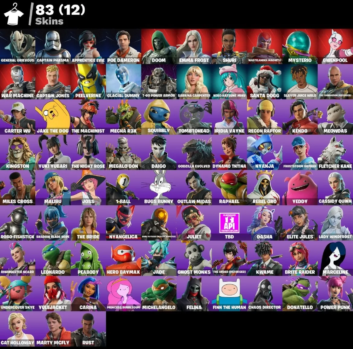Мгновенный доступ • FN (все платформы) • 83 skins • Mysterio • 800 VB • Полный доступ