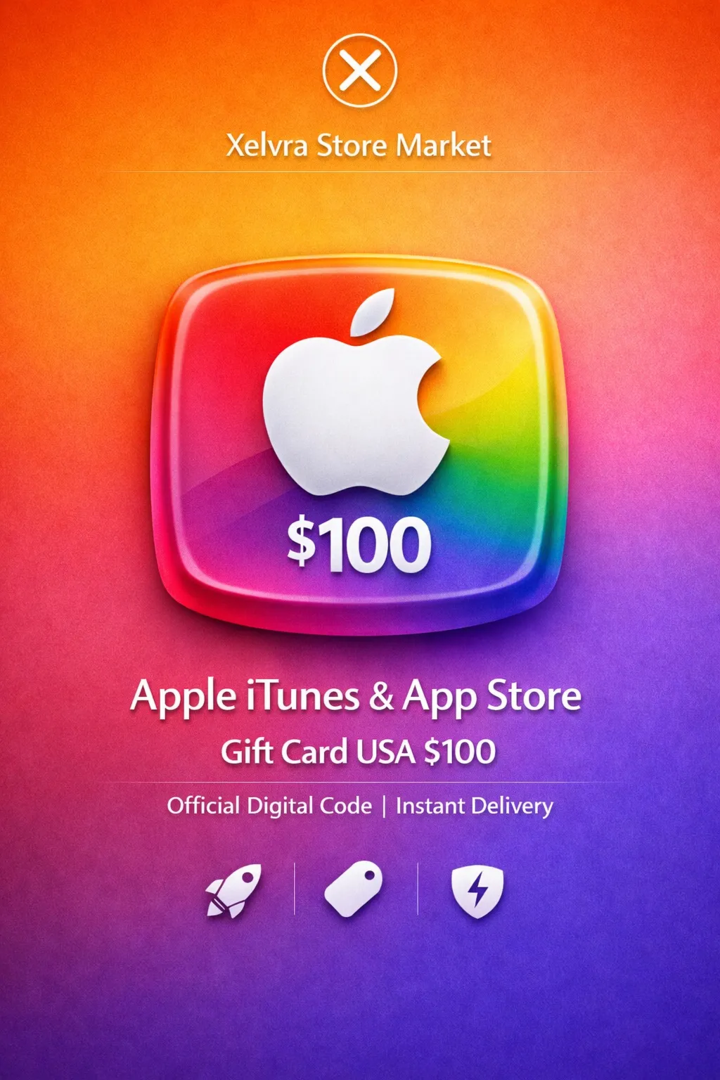 🍎 Apple Gift Card США $100 — Официальный код App Store & iTunes | Мгновенная доставк