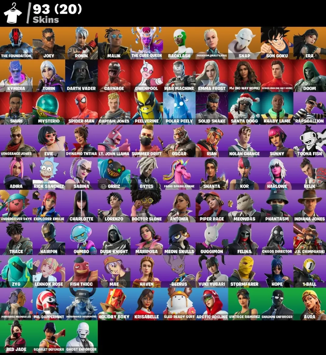 Мгновенный доступ • FN (все платформы) • 93 skins • The Foundation • Полный доступ