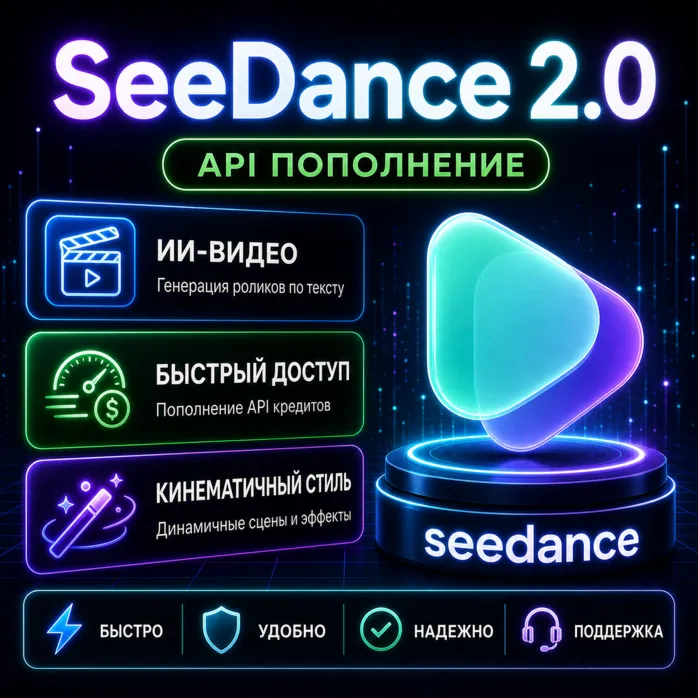 Нейросеть для видео Seedance 2.0 API $10 | Текст в видео | Генерация видео AI | lizh.