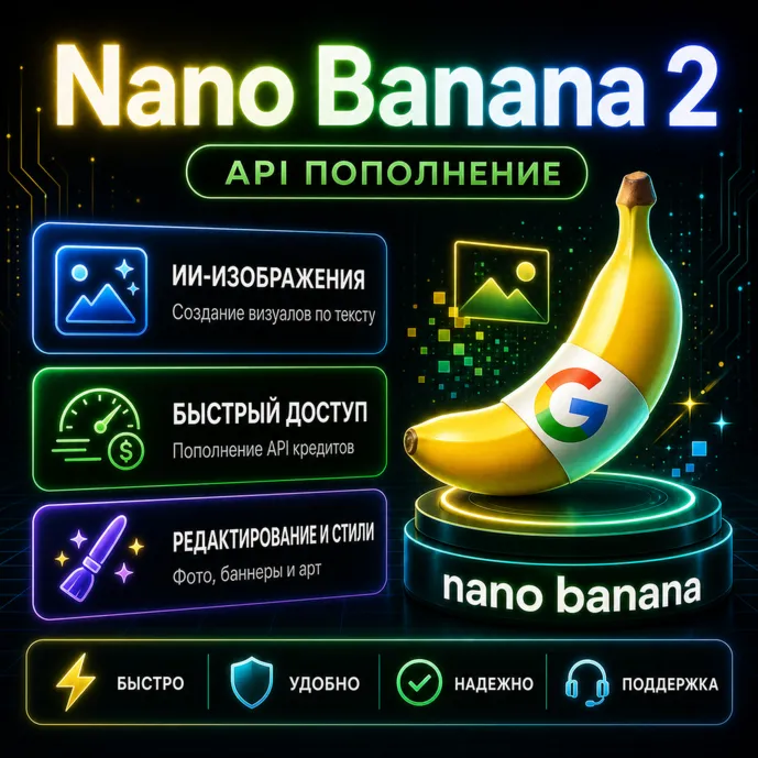 Нейросеть рисует картинки Nano Banana 2 $10 | Gemini Flash | Генерация AI | lizh.ai