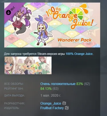 100% Orange Juice - Wanderer Pack DLC АВТОДОСТАВКА STEAM РОССИЯ - irongamers.ru