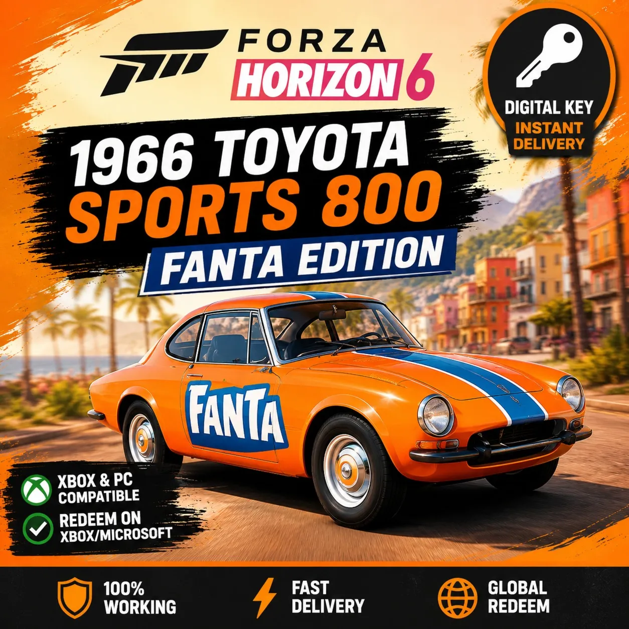 Эксклюзивная Toyota Sports 800 Fanta Edition 1966 года — Forza Horizon 6 | Xbox / PC