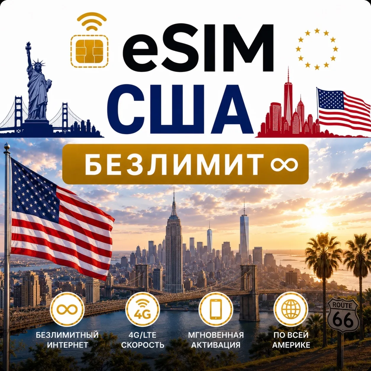 eSim США → Сим-карта с БЕЗЛИМИТОМ - irongamers.ru