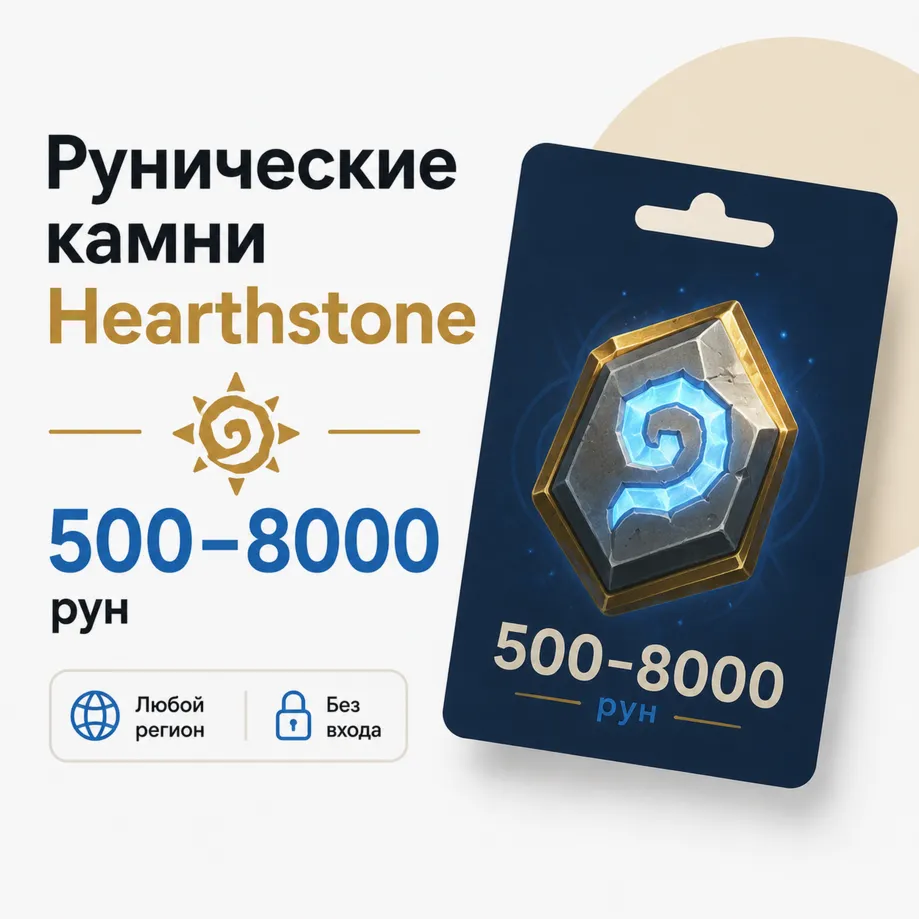 Пополнение Hearthstone 500 - 8000 рунические камни для аккаунтов любых регионов