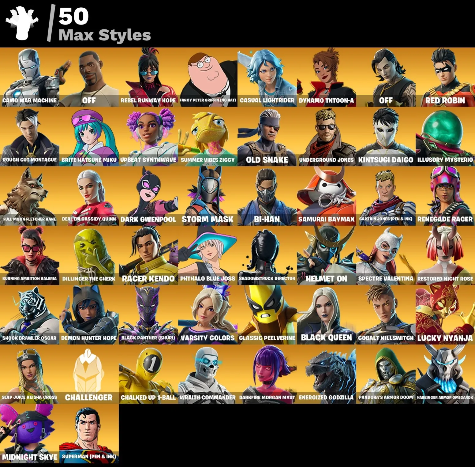 Мгновенный доступ • FN (все платформы) • 79 skins • Omegarok • Полный доступ