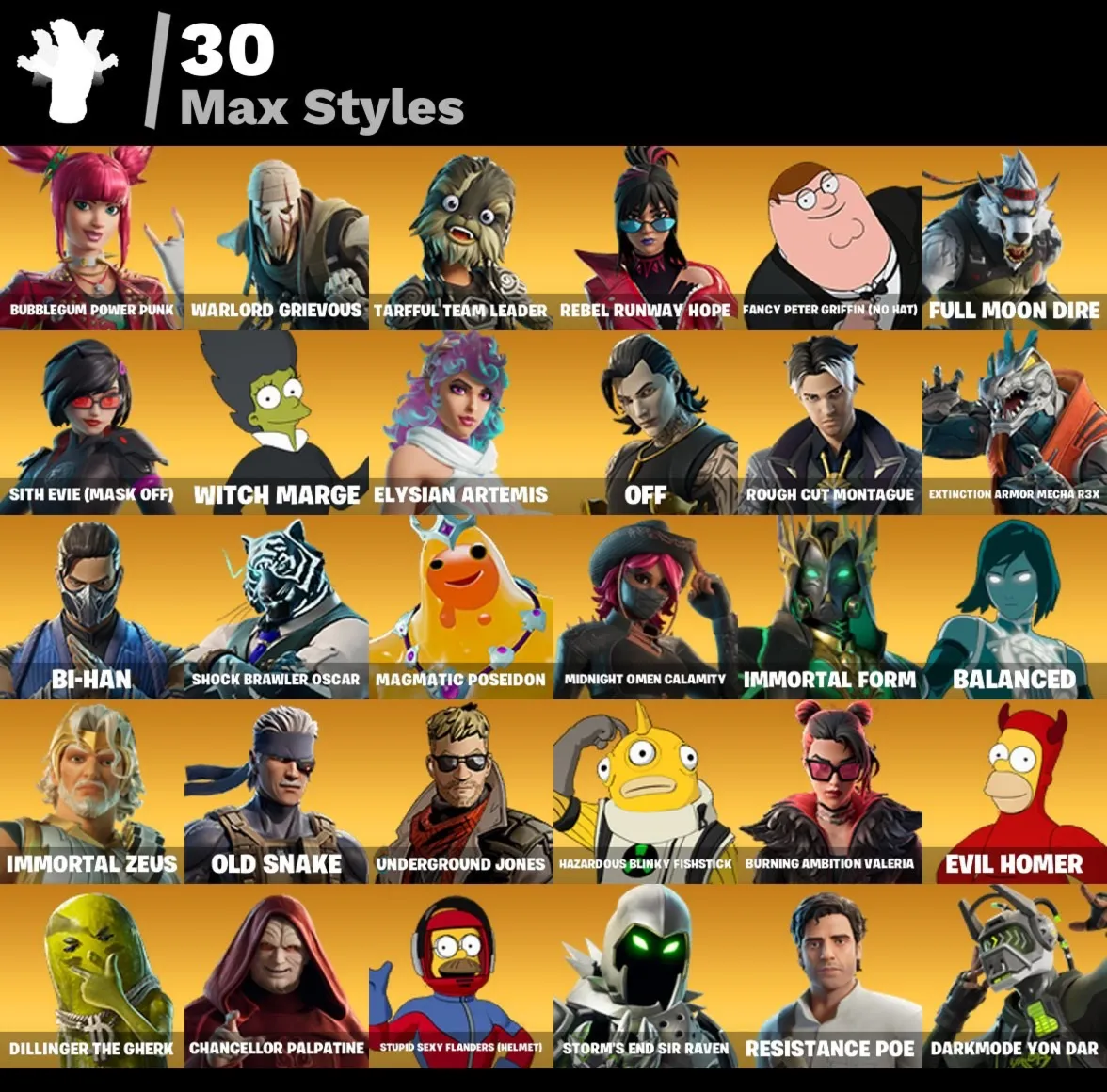 Мгновенный доступ • FN (все платформы) • 83 skins • Zeus •Peter Griffin•Полный доступ