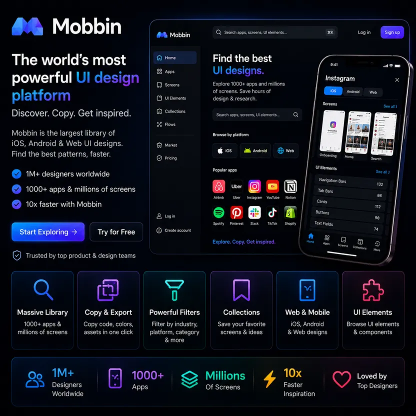 Mobbin 10 мест, 12 месяцев | ключ активации