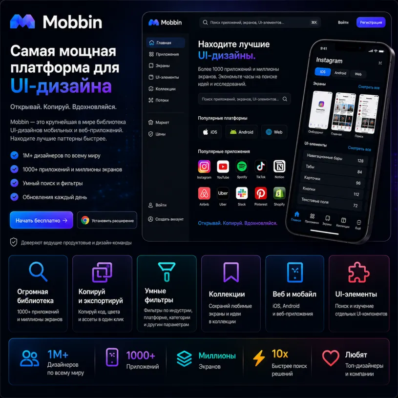 Mobbin 10 мест, 12 месяцев | ключ активации