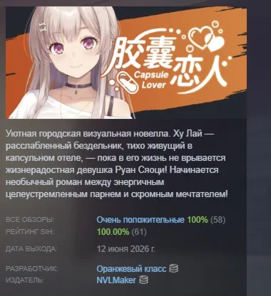 Capsule Lover АВТОДОСТАВКА STEAM GLOBAL МГНОВЕННО ЛИЦЕНЗИЯ