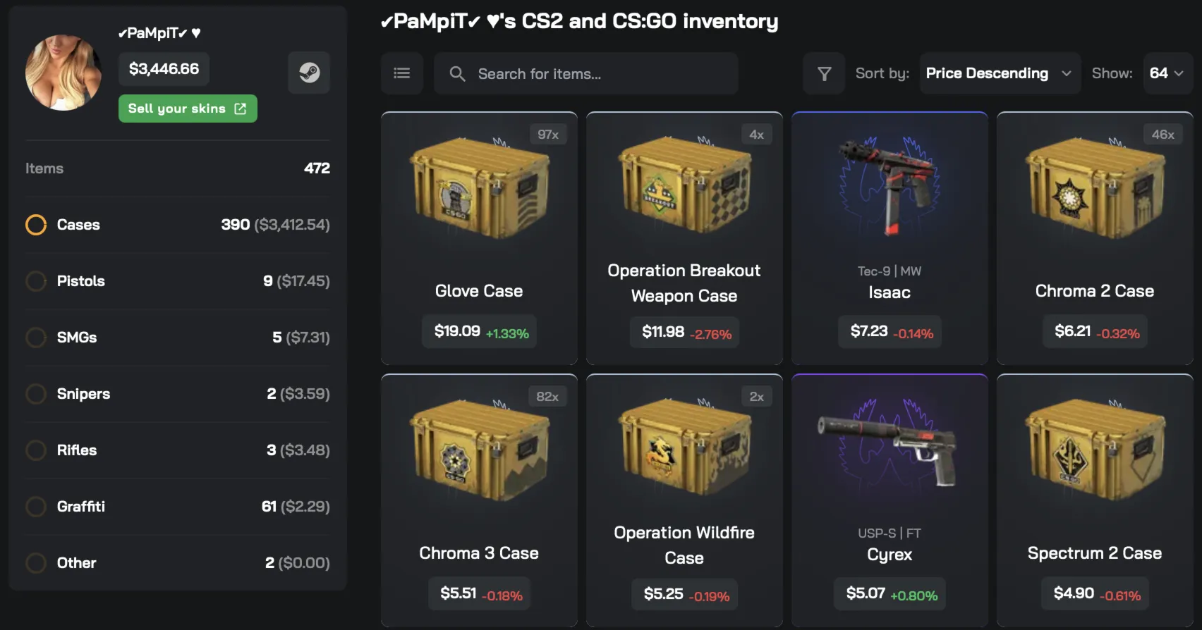Автовыдача • CS 2 • Инвентарь $3,446.66 • Полный доступ • VAC