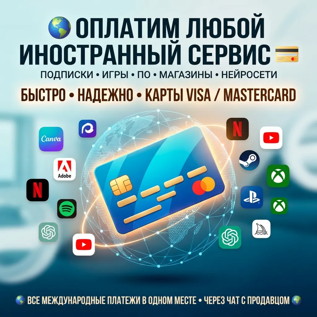 ОПЛАТА ЛЮБЫХ СЕРВИСОВ, ПОДПИСОК И МАГАЗИНОВ 💳 VISA/MC