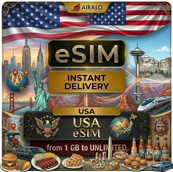 eSIM - США | Глобальный мобильный интернет | от 1 ГБ до безлимита | Премиум AIRALO - irongamers.ru