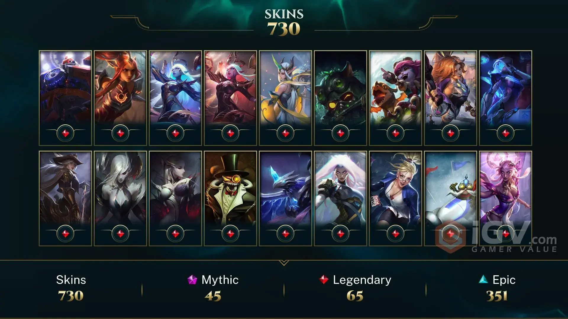 Автовыдача • LoL • 1622 уровень • 659 скинов • 181 чемпион • Emerald IV - irongamers.ru