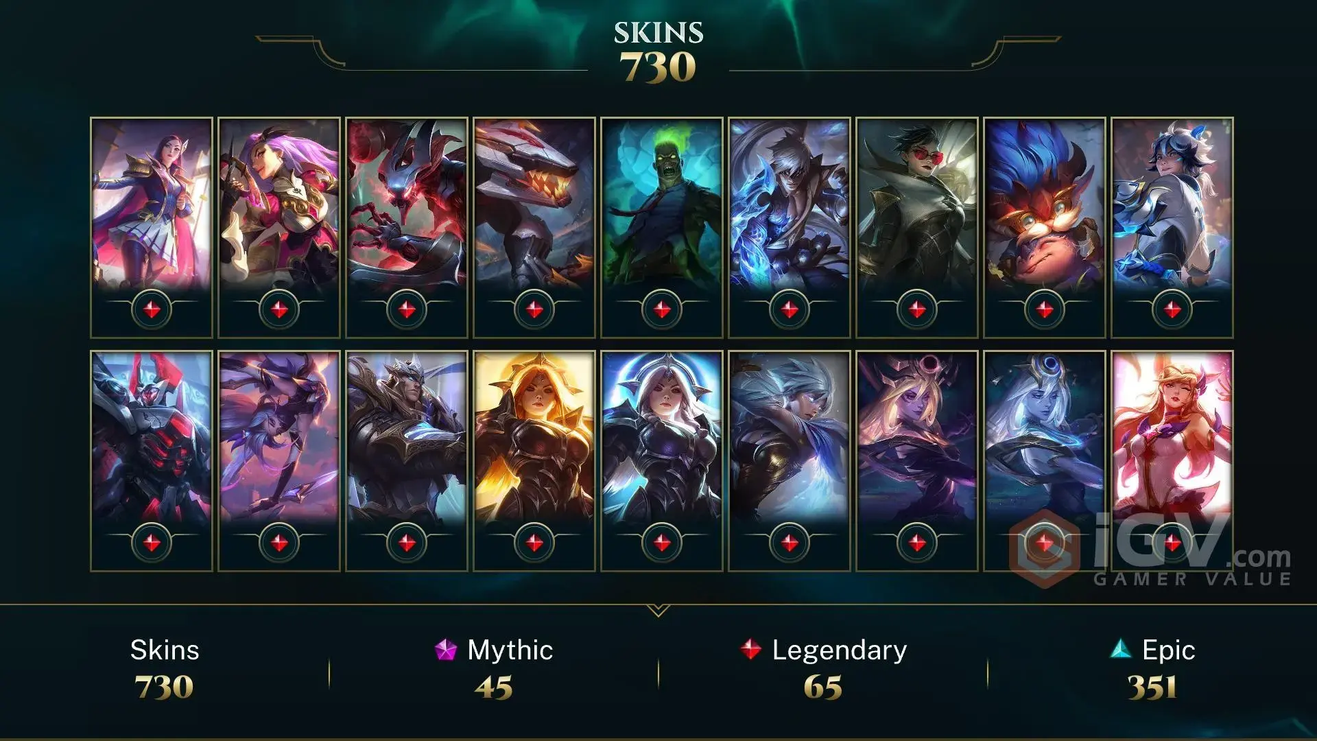 Автовыдача • LoL • 1622 уровень • 659 скинов • 181 чемпион • Emerald IV - irongamers.ru