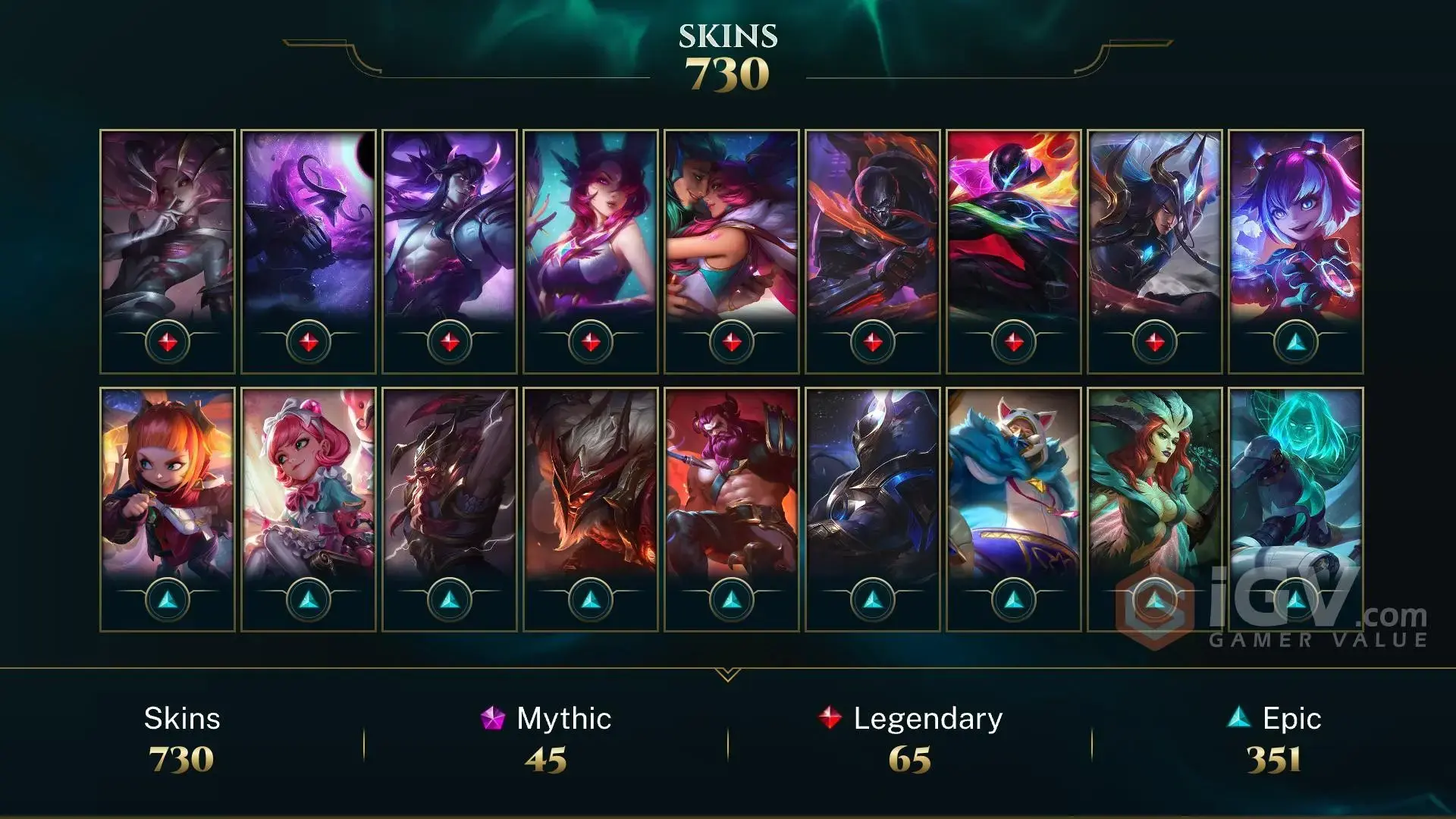 Автовыдача • LoL • 1622 уровень • 659 скинов • 181 чемпион • Emerald IV - irongamers.ru