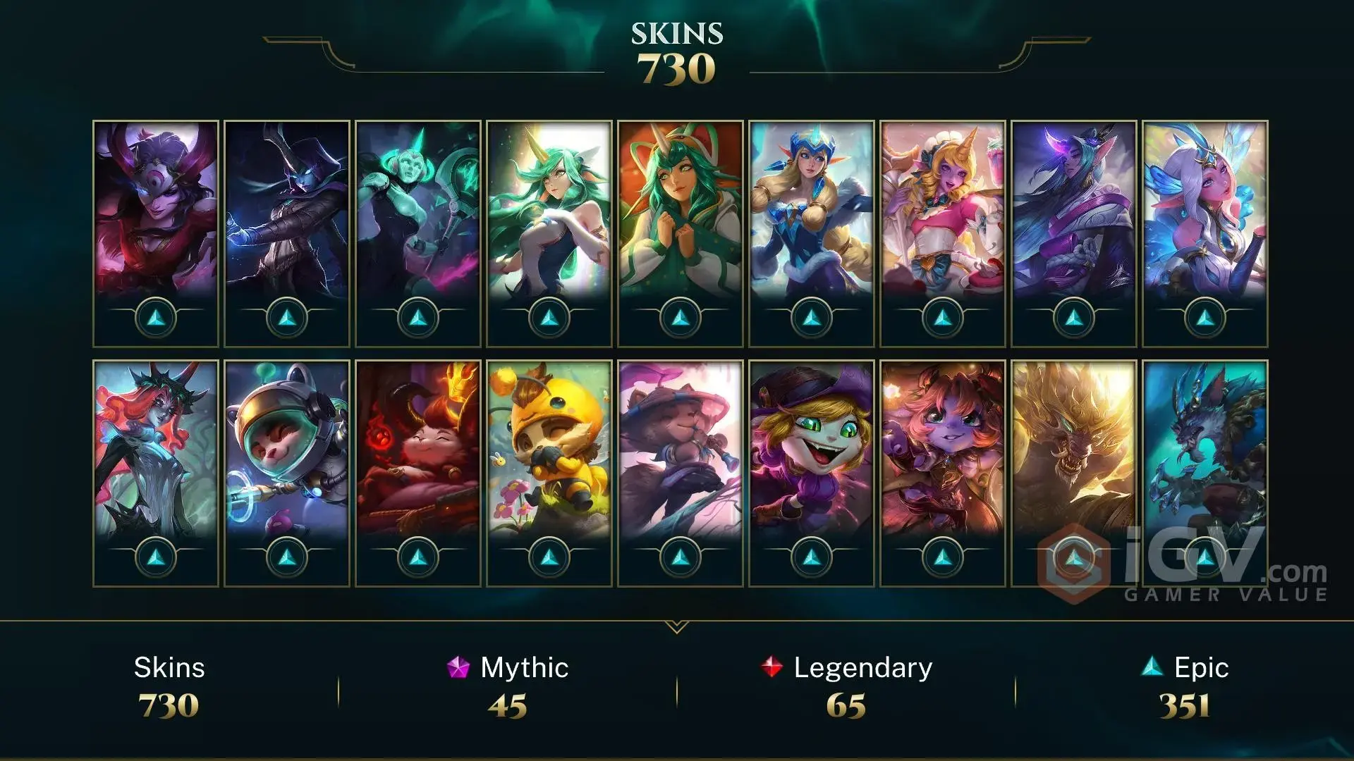 Автовыдача • LoL • 1622 уровень • 659 скинов • 181 чемпион • Emerald IV - irongamers.ru