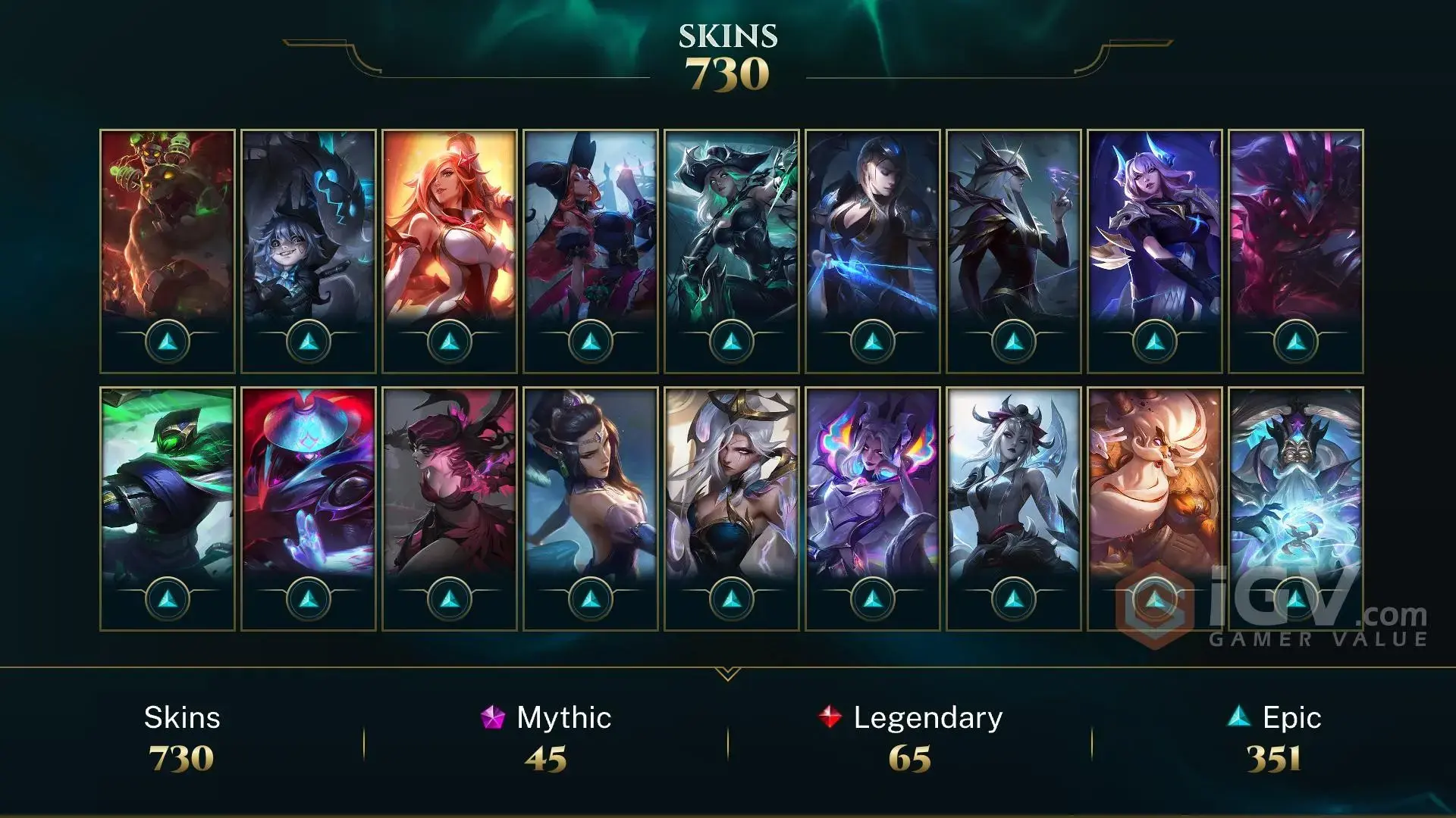 Автовыдача • LoL • 1622 уровень • 659 скинов • 181 чемпион • Emerald IV - irongamers.ru