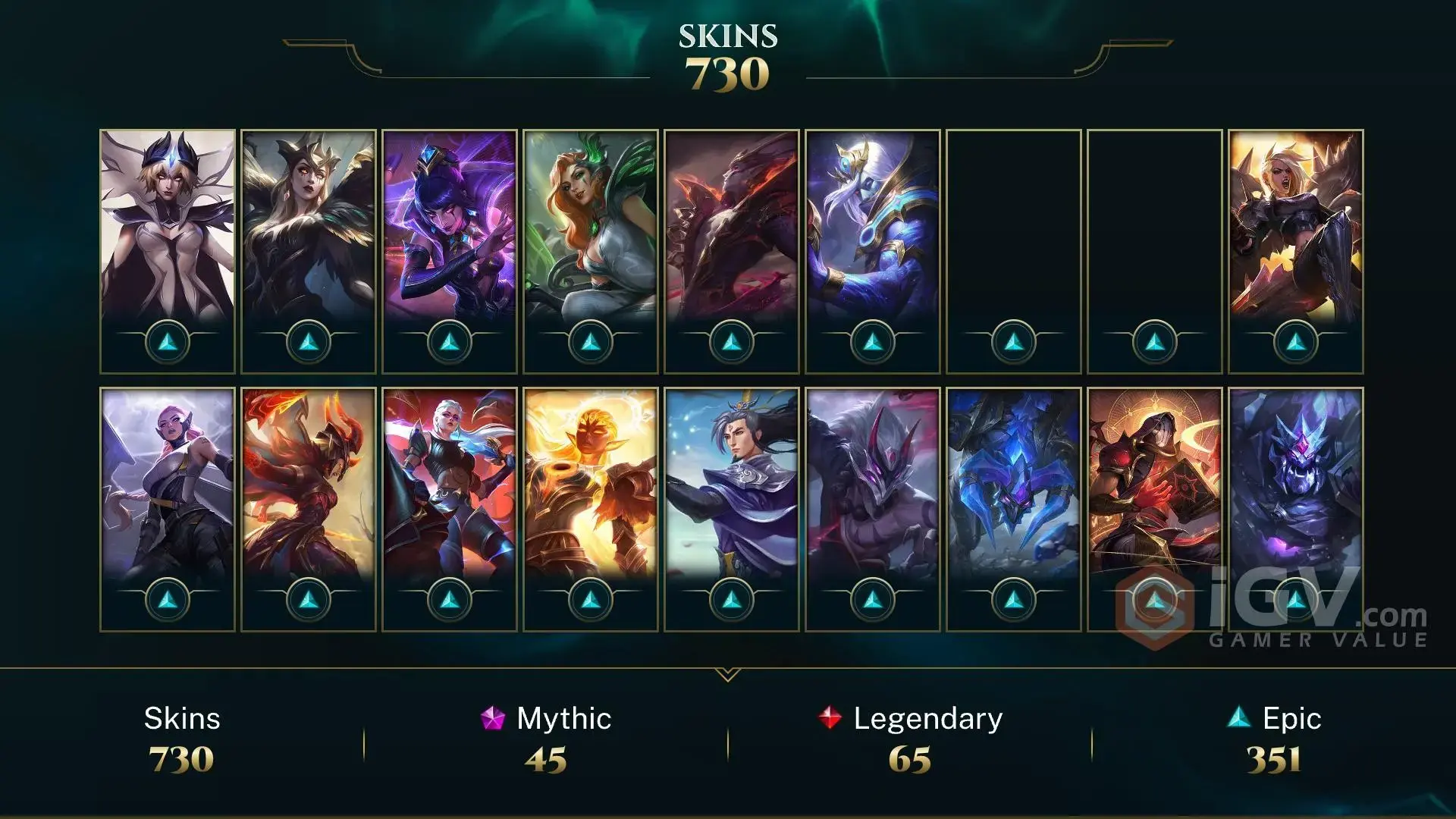 Автовыдача • LoL • 1622 уровень • 659 скинов • 181 чемпион • Emerald IV - irongamers.ru