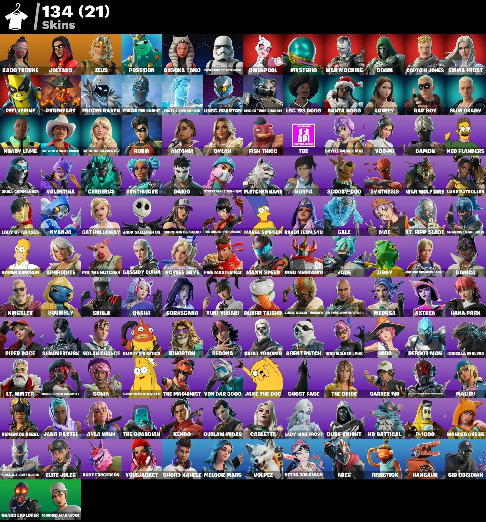 Мгновенный доступ • FN (все платформы) • 134 skins • 1150 VB • Полный доступ - irongamers.ru