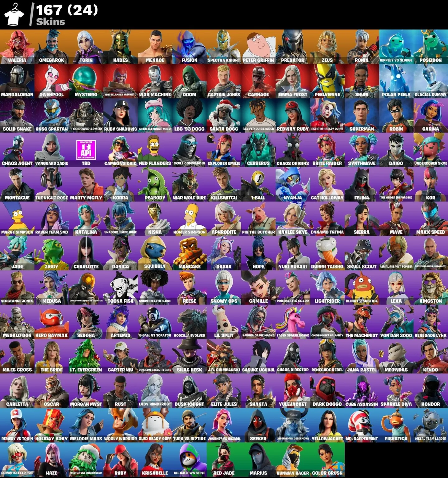 Мгновенный доступ • FN (все платформы) • 167 skins • Valeria• 2200 VB • Полный доступ - irongamers.ru