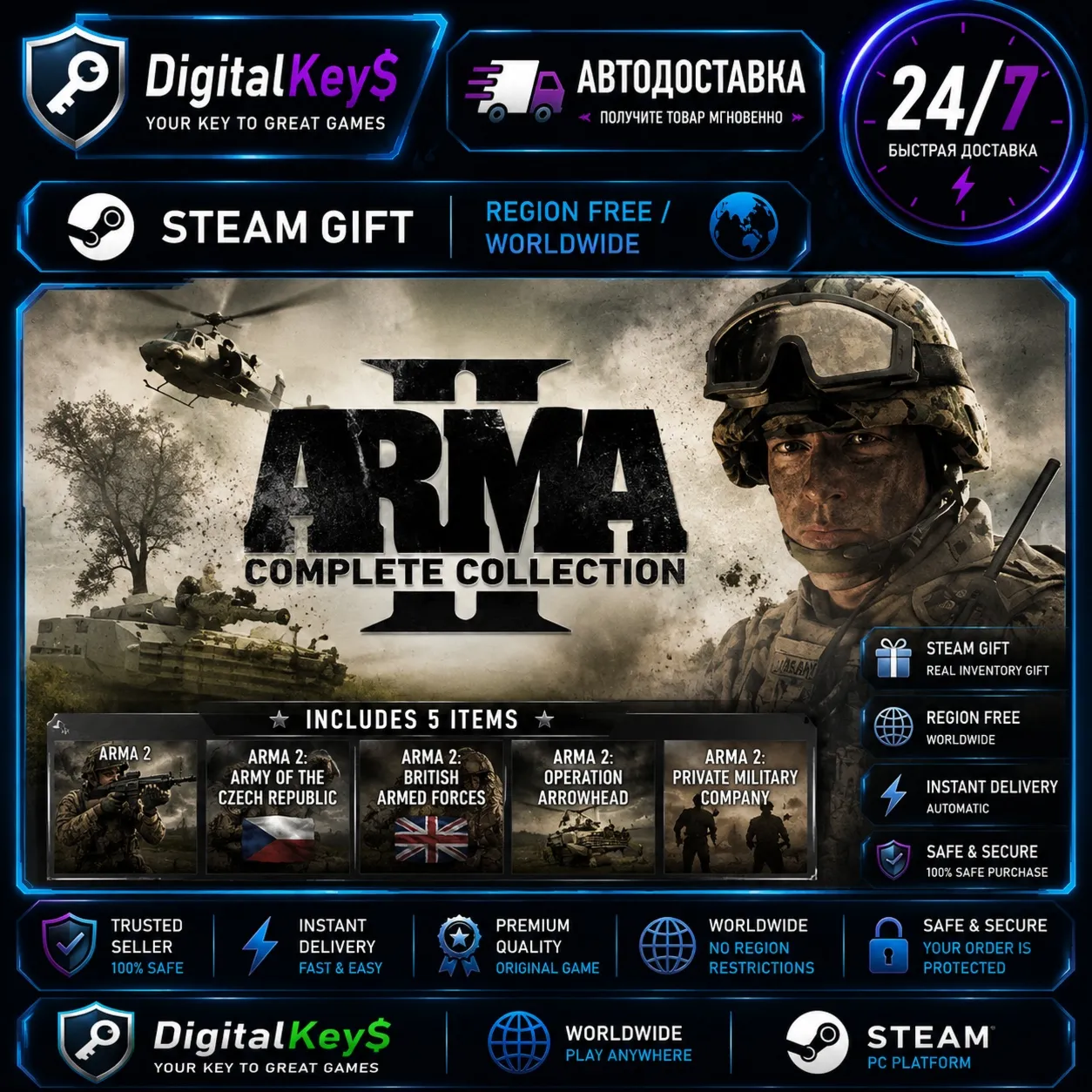 ARMA 2: Complete Collection — Steam Gift / Region-Free / Worldwide
