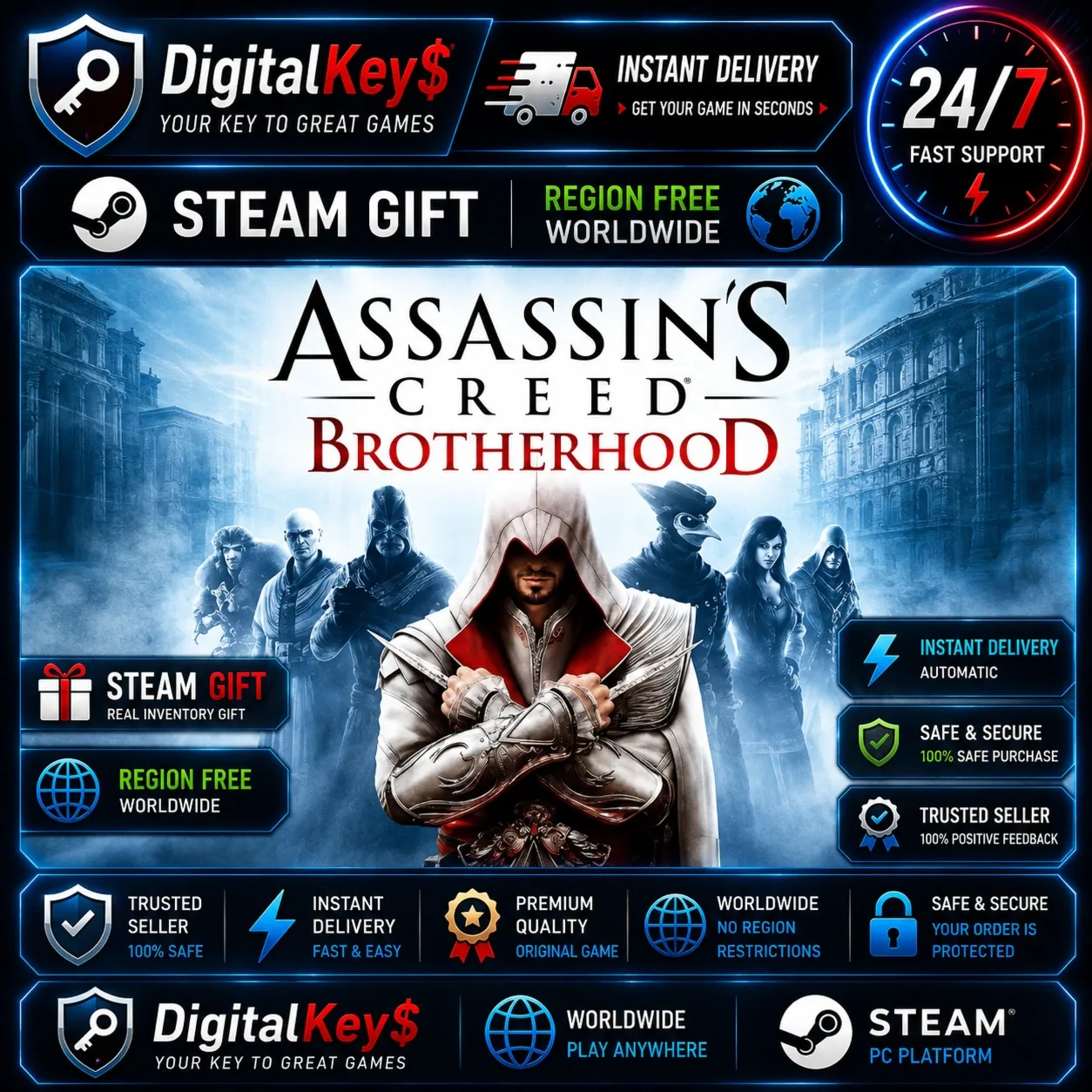 Assassin’s Creed Brotherhood — PC Steam Gift / Без региональных ограничений / По всем