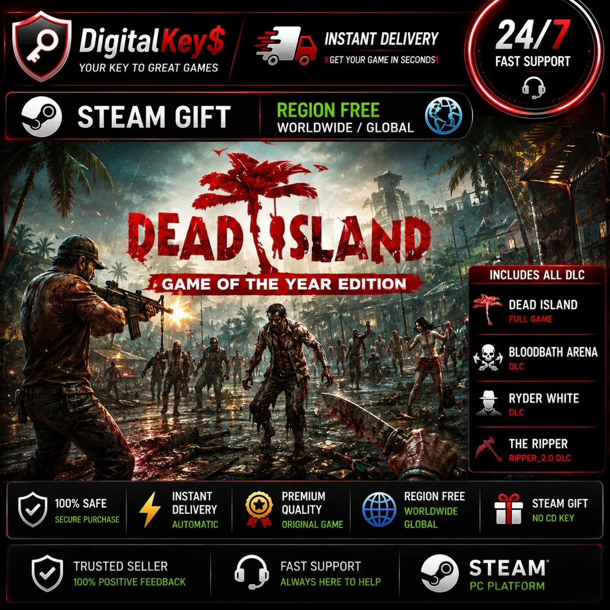 Dead Island: Game of the Year Edition — PC Steam Gift / Без региональных ограничений