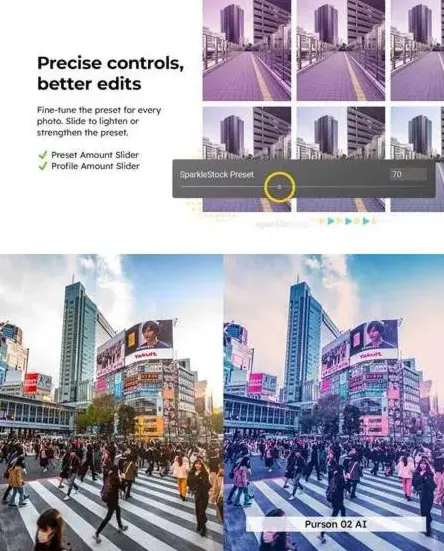 Набор из 20 пресетов City Purple для Lightroom и LUT-файлов