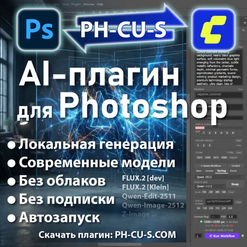PH-CU-S Photoshop Plugin — локальная генерация изображений AI - irongamers.ru