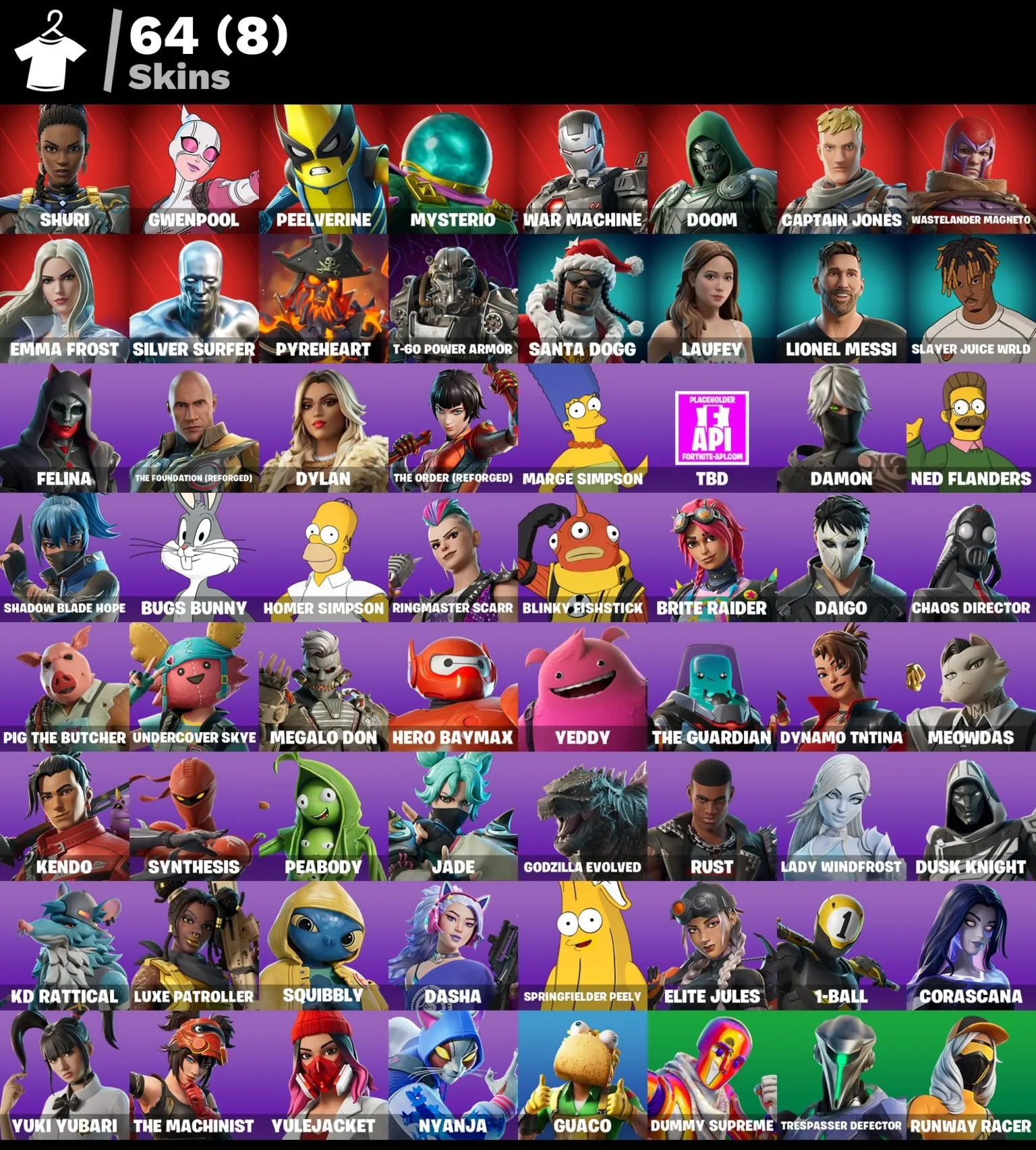 Мгновенный доступ • FN (все платформы) • 64 skins • Shuri • Полный доступ