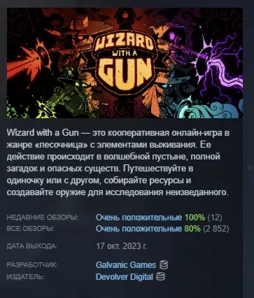 Wizard with a Gun АВТОДОСТАВКА STEAM GLOBAL МГНОВЕННО ЛИЦЕНЗИЯ