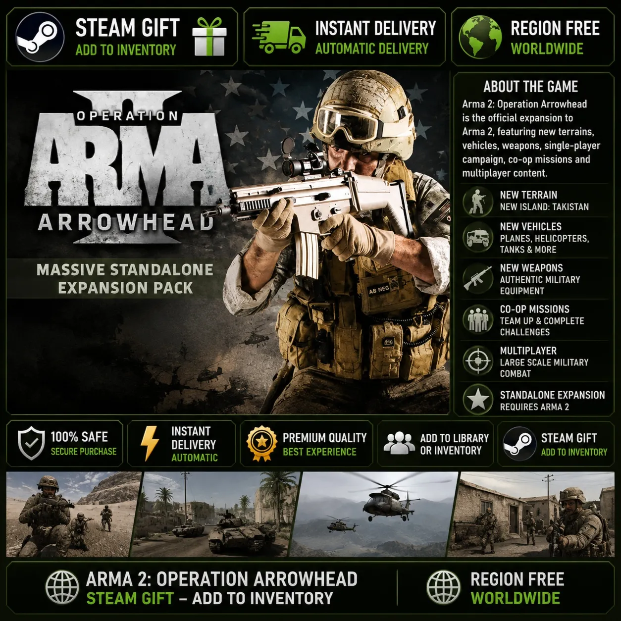 ARMA 2: Operation Arrowhead — Steam Gift / Без региона