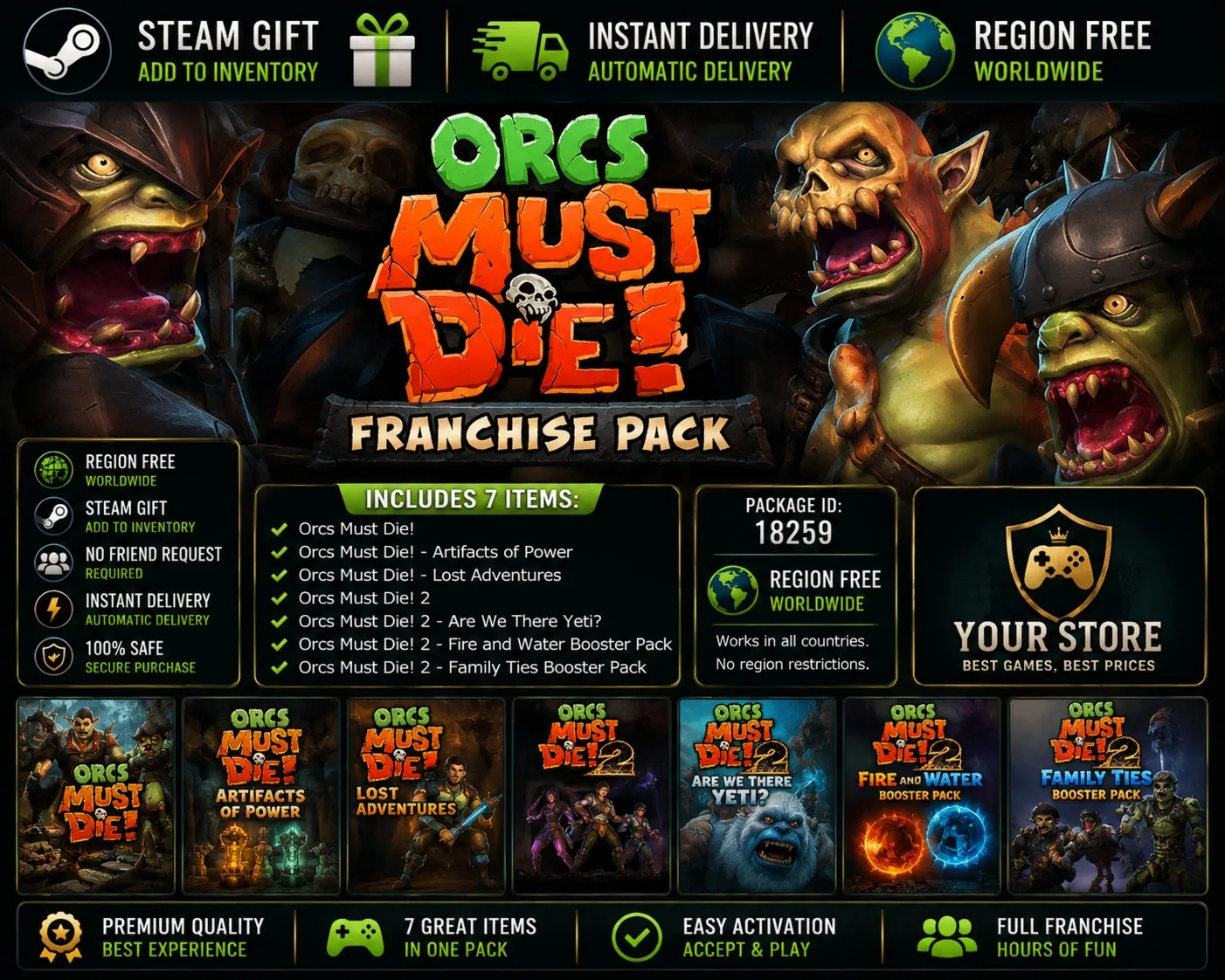 Orcs Must Die! Franchise Pack — Steam Gift / Без региона