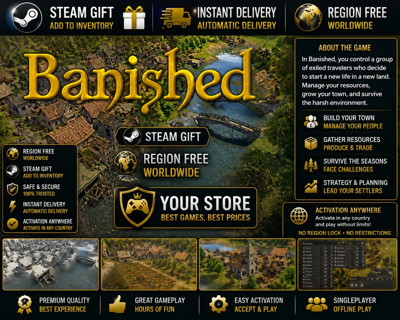 Banished — Steam Gift / Без региона Worldwide - irongamers.ru