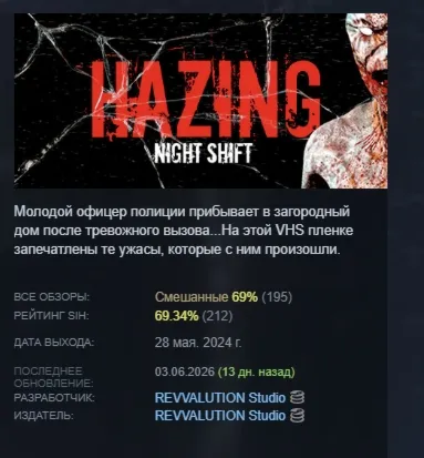Hazing - Night Shift АВТОДОСТАВКА STEAM GLOBAL МГНОВЕННО ЛИЦЕНЗИЯ